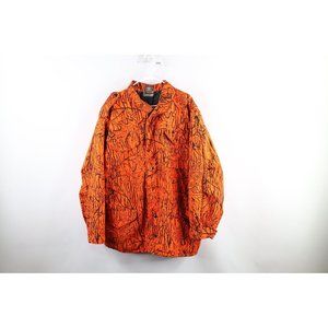 Vintage 90s Smith & Wesson Mens Large Distressed Camouflage Jacket Blaze Orange